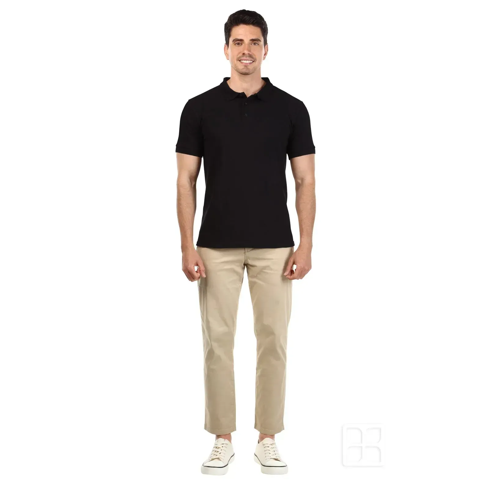 Playera Cuello V Manga Corta para Hombre Color Negro